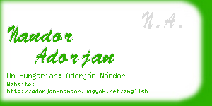 nandor adorjan business card